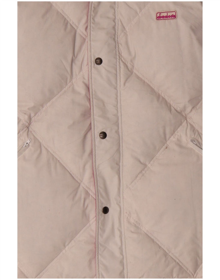 Diadora Mens Hooded Reversible Padded Jacket UK 40 Large Pink Polyester