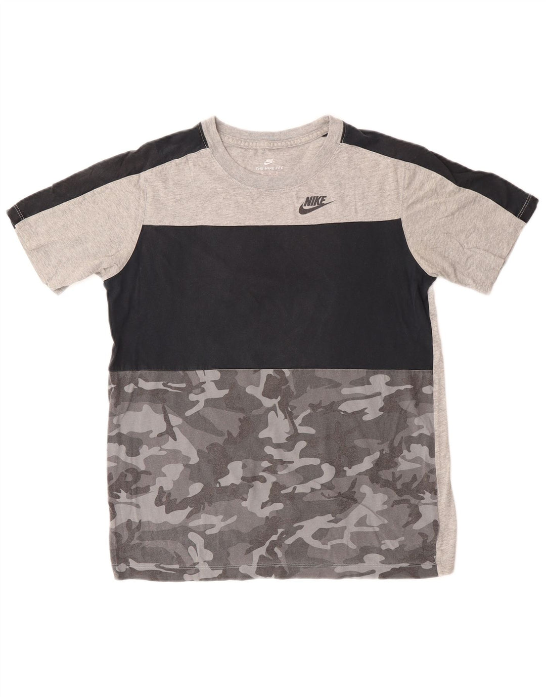 Nike Boys T-Shirt Top 13-14 Years XL Grey Camouflage