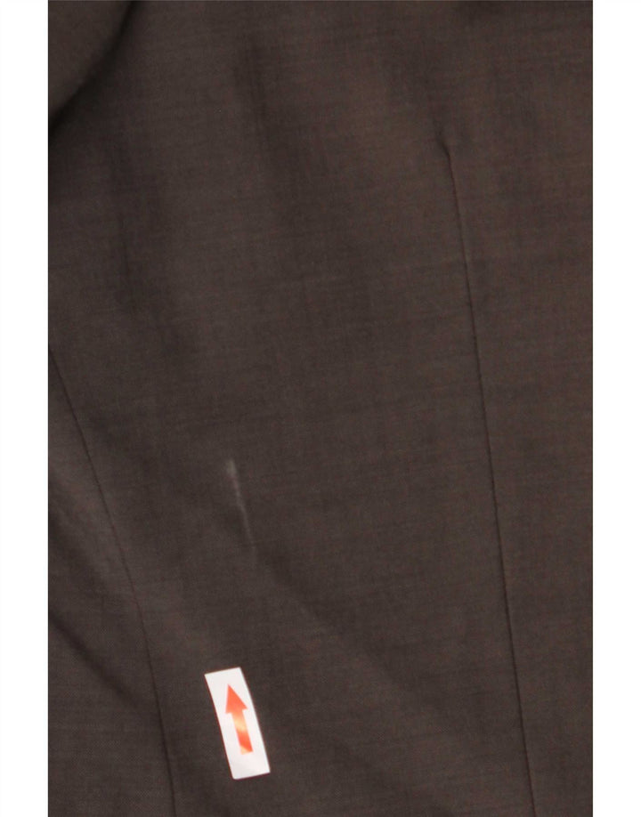 Hugo Boss Mens 3 Button Blazer Jacket EU 51 Large Brown Virgin Wool