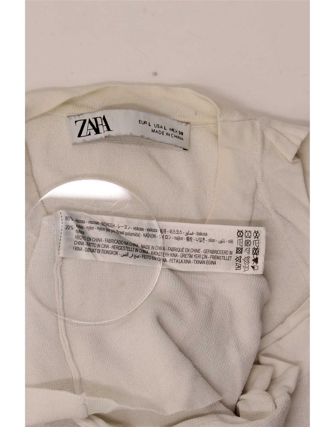 Zara Womens Vest Top UK 14 Large White Viscose