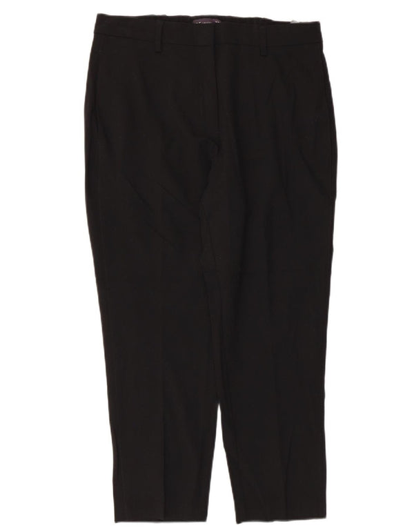 Marks & Spencer Womens High Waist Suit Trousers UK 12 Medium W32 L23 Black