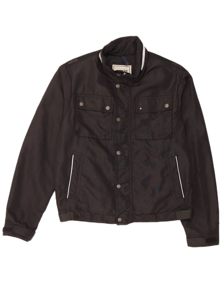 Geox Mens Hooded Utility Jacket UK 40 Large Black Polyamide