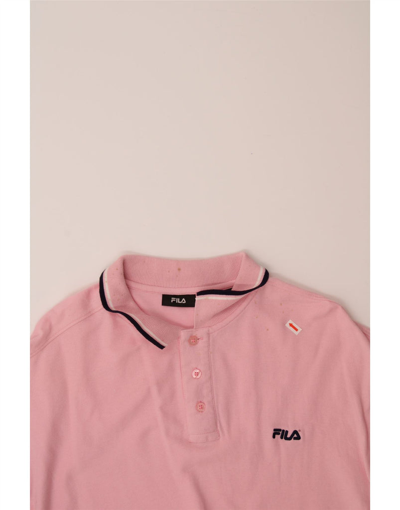 FILA Mens Polo Shirt 2XL Pink Cotton Vintage Fila and Second-Hand Fila from Messina Hembry 