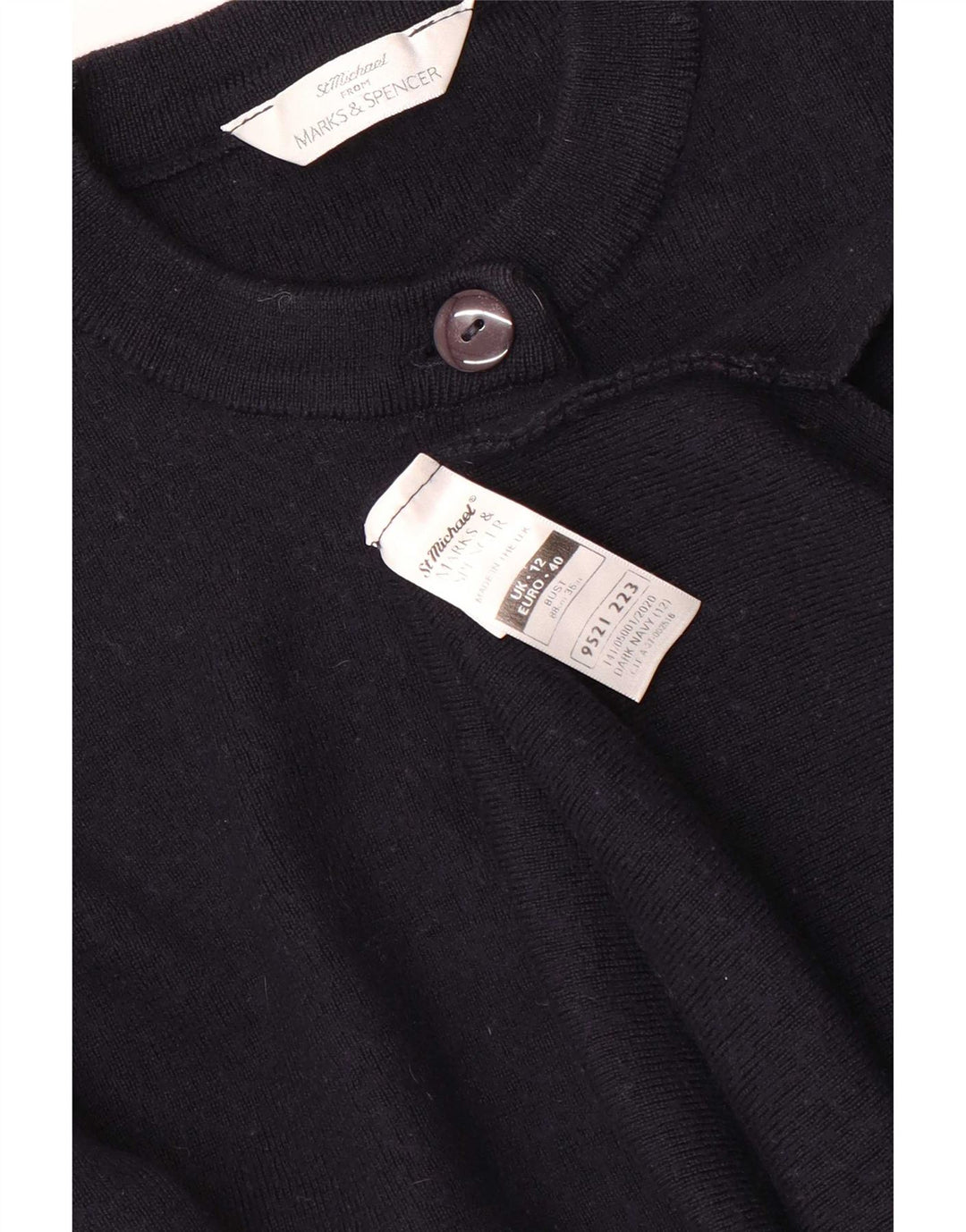 Marks & Spencer Womens St. Michael Cardigan Sweater UK 12 Medium Navy Blue