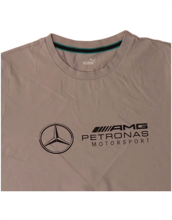 PUMA Mens Graphic T-Shirt Top Small Grey Cotton