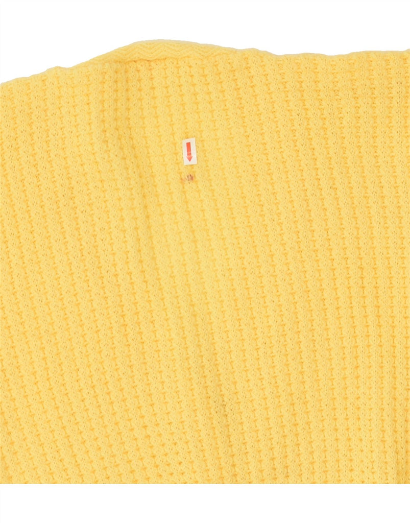 VINTAGE Womens Cardigan Sweater UK 14 Medium Yellow Acrylic Vintage Vintage and Second-Hand Vintage from Messina Hembry 