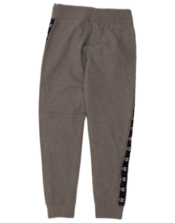 CHAMPION Mens Graphic Tracksuit Trousers Joggers Small  Grey Colourblock