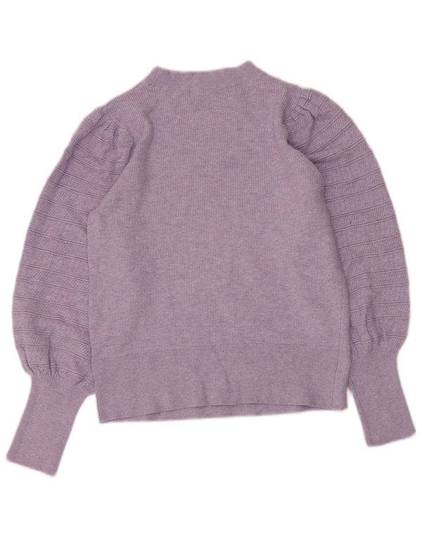 Marks & Spencer Womens Crew Neck Jumper Sweater UK 10 Small Purple Viscose