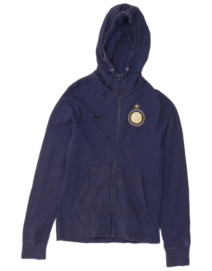 Nike Mens Inter Milan Zip Hoodie Sweater Small Navy Blue Cotton