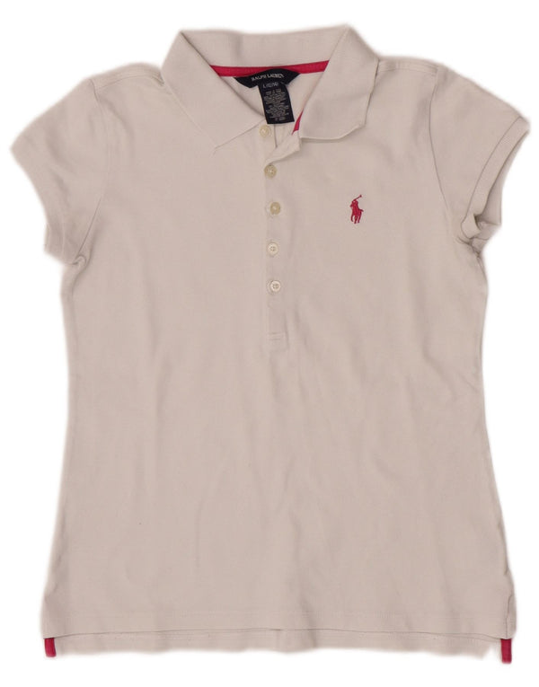 Ralph Lauren Girls Polo Shirt 12-13 Years Large White Cotton