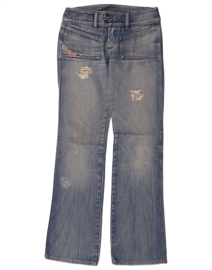 Diesel Womens Distressed Bootcut Jeans W26 L31 Blue