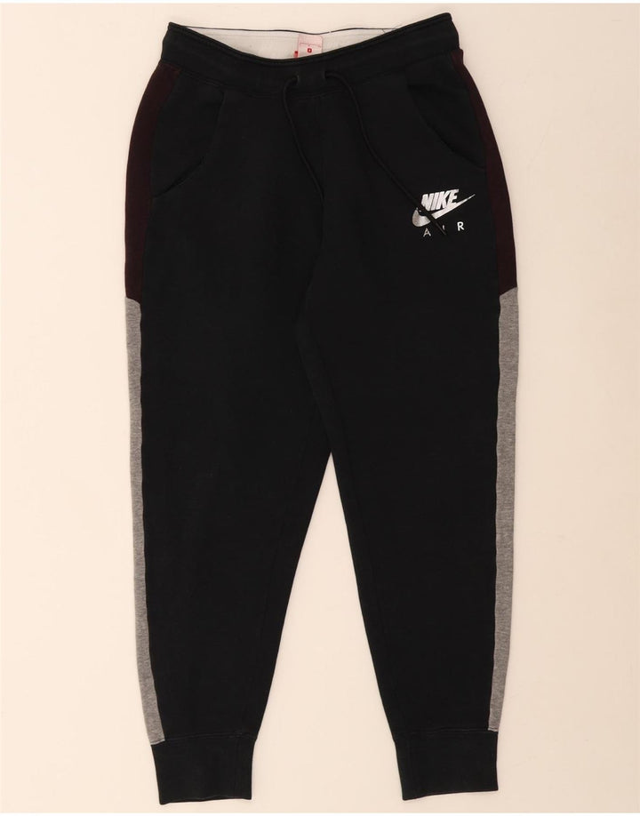 Nike Mens Tracksuit Trousers Joggers Small Black Colourblock Cotton