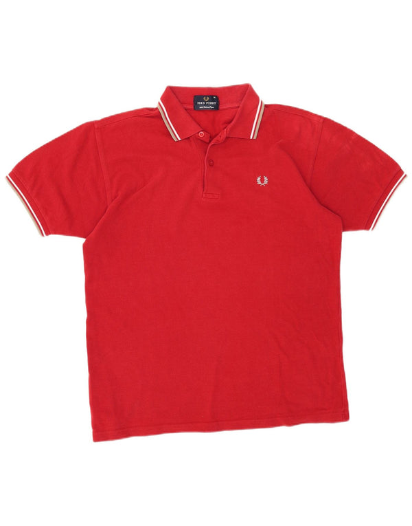 Fred Perry Mens Polo Shirt Medium Red Cotton