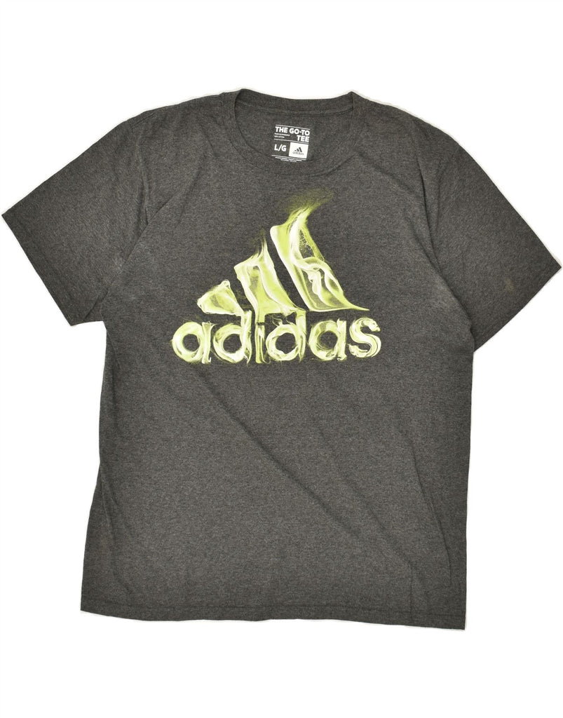 ADIDAS Mens Graphic T-Shirt Top Large Grey Cotton | Vintage Adidas | Thrift | Second-Hand Adidas | Used Clothing | Messina Hembry 