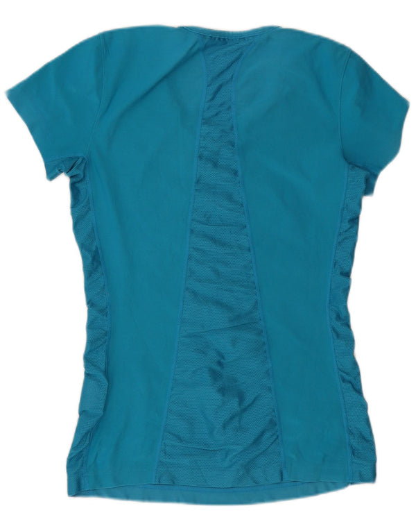 Nike Womens Dri Fit T-Shirt Top UK 10 Small Blue Polyester