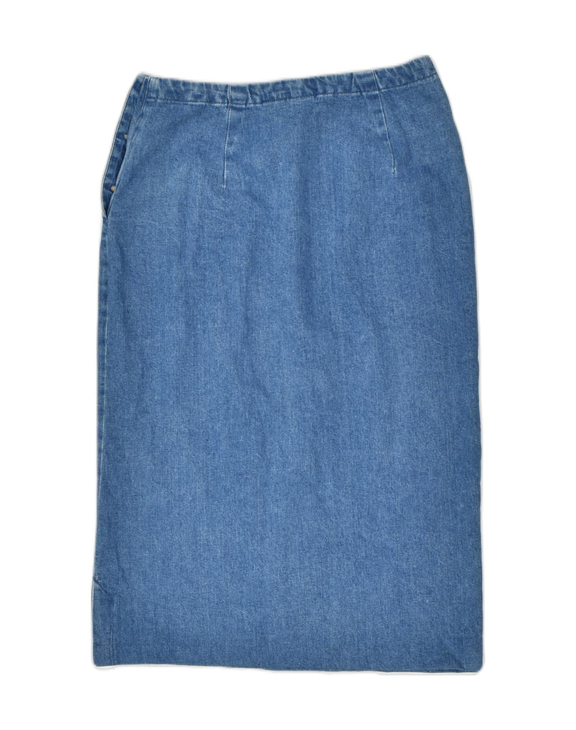 EDDIE BAUER Womens Denim Skirt US 8 Medium W28 Blue Cotton | Vintage | Thrift | Second-Hand | Used Clothing | Messina Hembry 