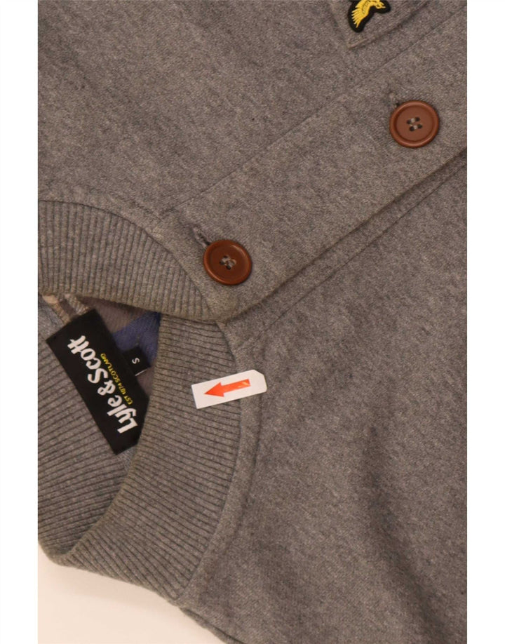 Lyle & Scott Mens Cardigan Sweater Small Grey Cotton
