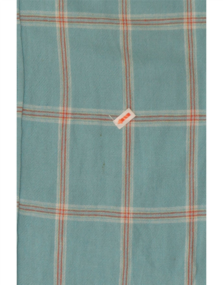 Crew Clothing Mens Short Sleeve Shirt Large Turquoise Check Viscose