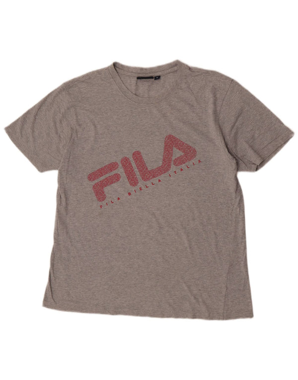 Fila Mens Graphic T-Shirt Top Medium Grey