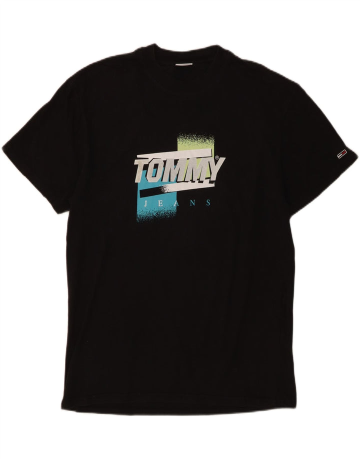 Tommy Hilfiger Mens Graphic T-Shirt Top Medium Black Cotton