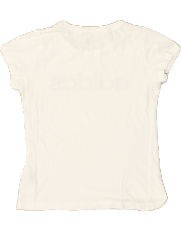 ADIDAS Girls Graphic T-Shirt Top 14-15 Years XL  White Cotton | Vintage Adidas | Thrift | Second-Hand Adidas | Used Clothing | Messina Hembry 