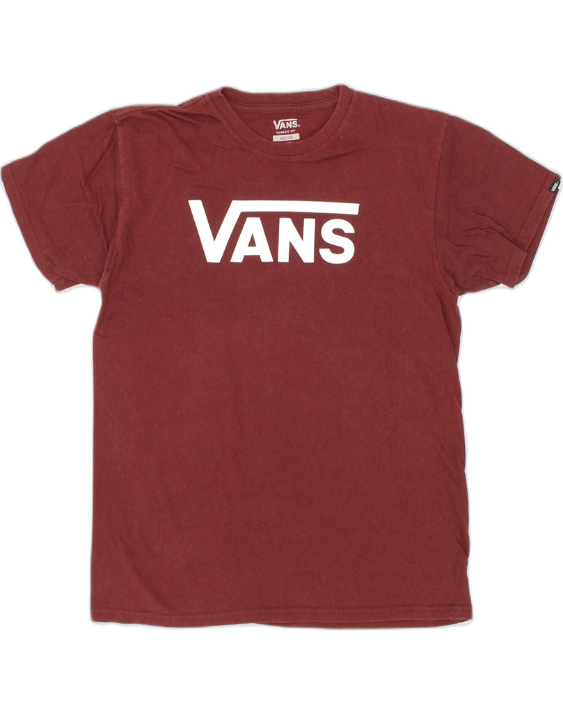 VANS Mens Classic Fit Graphic T-Shirt Top Medium Burgundy Cotton | Vintage Vans | Thrift | Second-Hand Vans | Used Clothing | Messina Hembry 