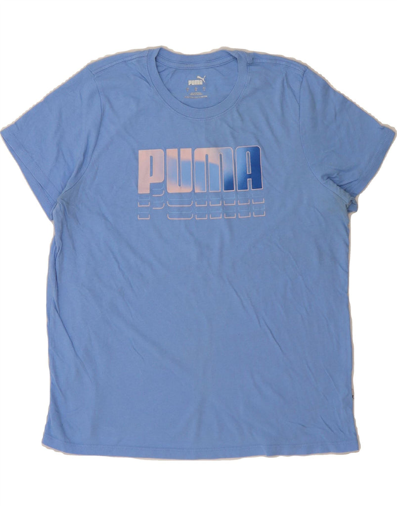 PUMA Womens Graphic T-Shirt Top UK 16 Large Blue Vintage Puma and Second-Hand Puma from Messina Hembry 