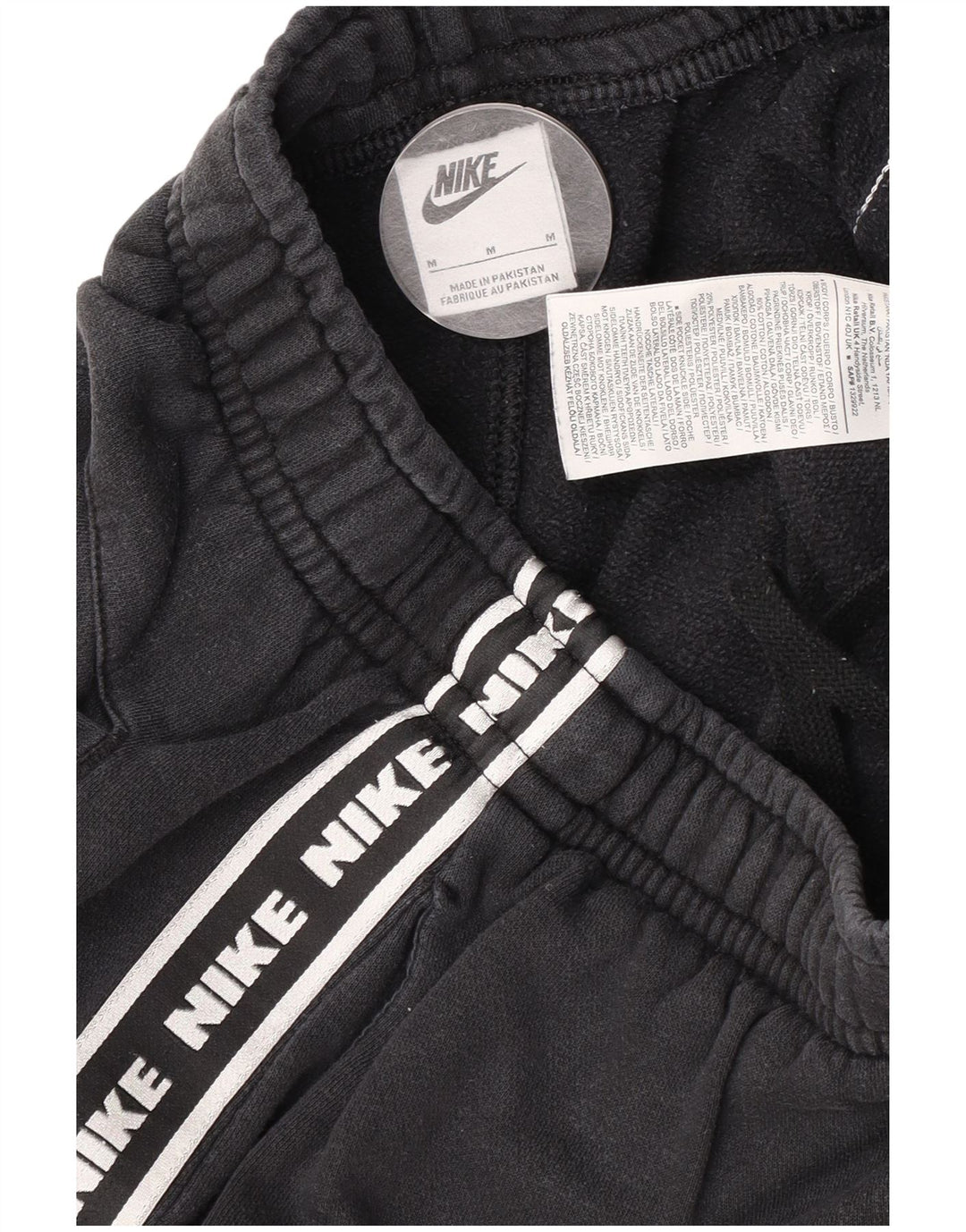 Nike Mens Graphic Tracksuit Trousers Joggers Medium  Black Cotton