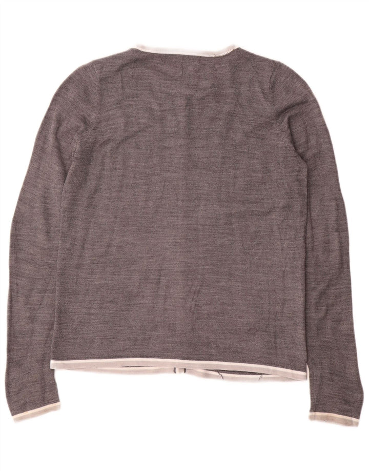 Zara Womens Cardigan Sweater UK 14 Medium Grey Acrylic