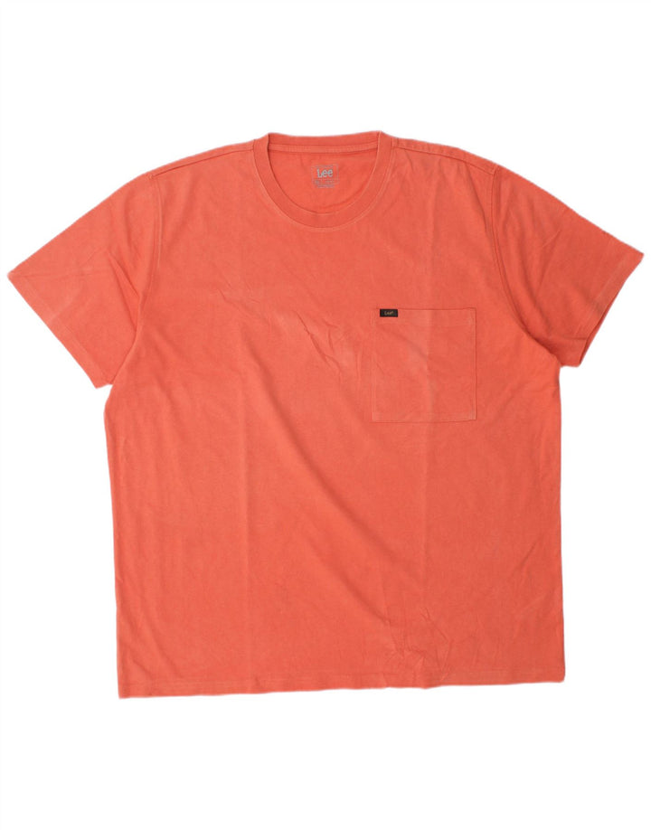 Lee Mens Regular Fit T-Shirt Top 2XL Orange Cotton