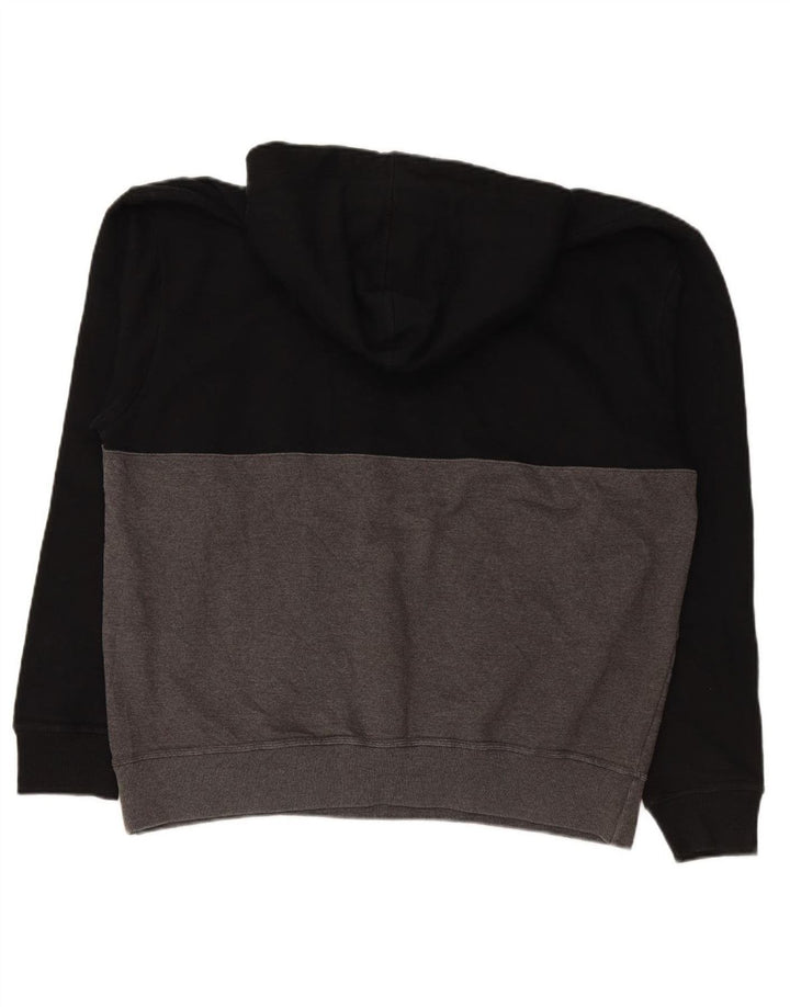 CHAMPION Mens Hoodie Jumper XL Black Colourblock Cotton