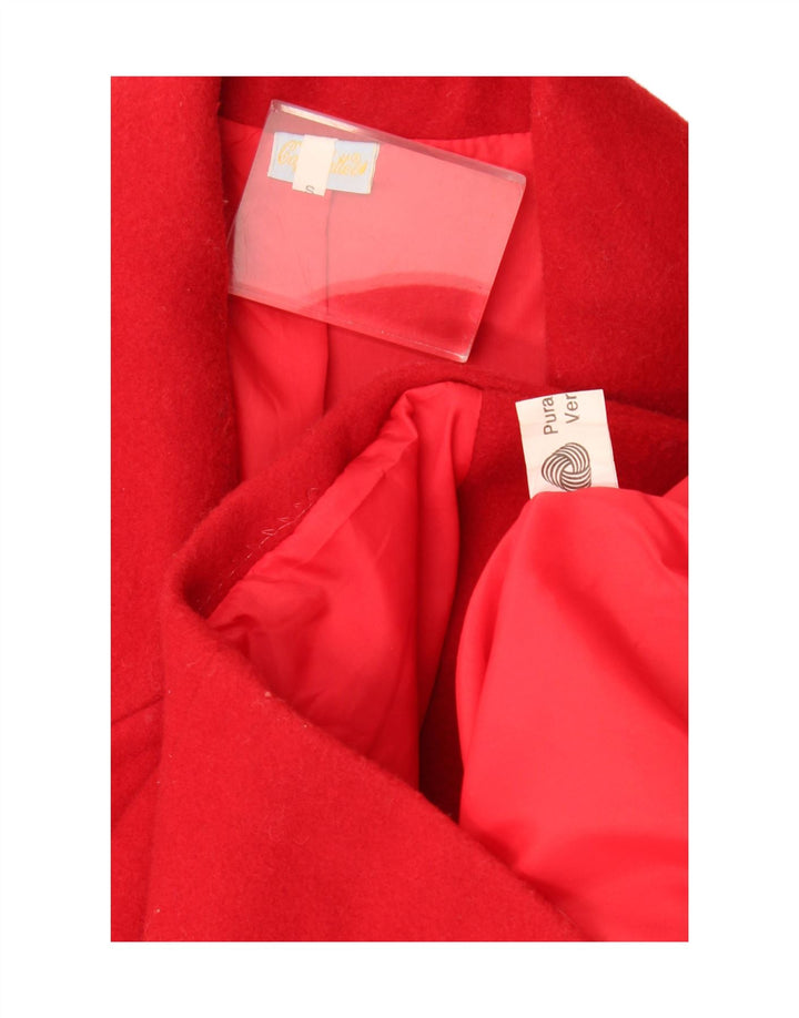 Vintage Womens Oversized Overcoat UK 10 Small Red Wool