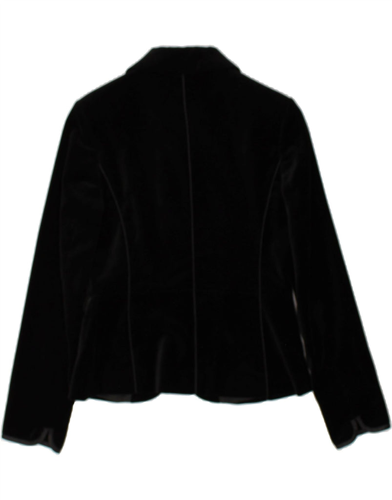 BRIGITTE VON BOCH Womens 5 Button Blazer Jacket UK 8 Small Black Cotton | Vintage Brigitte Von Boch | Thrift | Second-Hand Brigitte Von Boch | Used Clothing | Messina Hembry 
