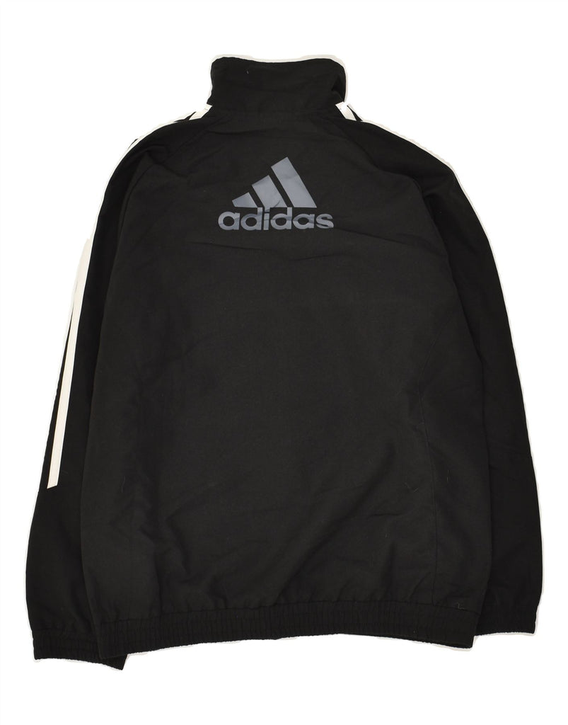 ADIDAS Boys Graphic Tracksuit Top Jacket 9-10 Years Black Polyester | Vintage Adidas | Thrift | Second-Hand Adidas | Used Clothing | Messina Hembry 