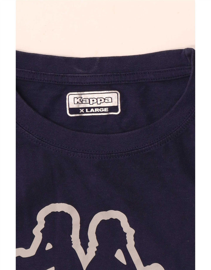 Kappa Mens Graphic T-Shirt Top XL Navy Blue