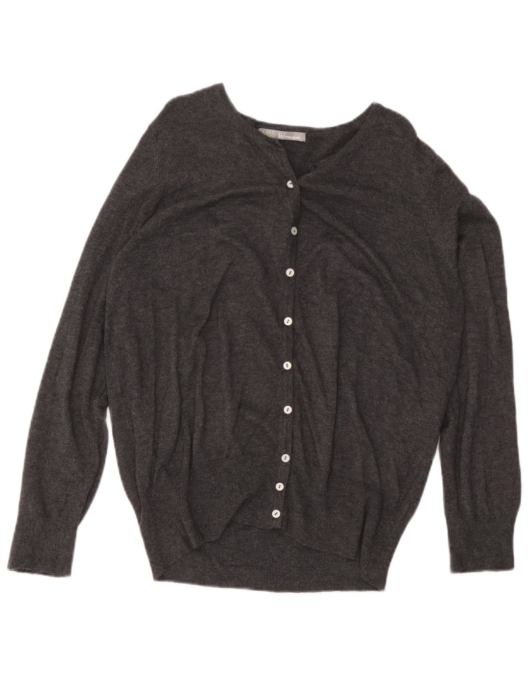 Marks & Spencer Womens Cardigan Sweater UK 20 2XL  Grey Viscose