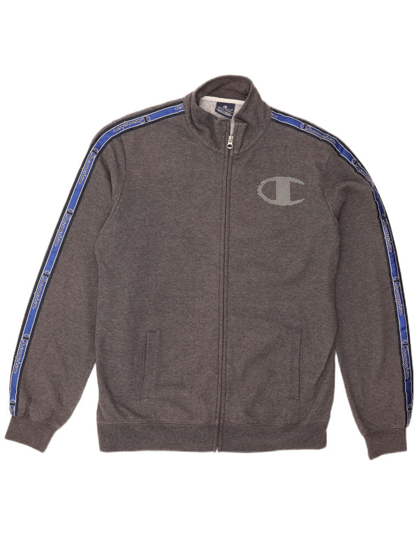 Champion Boys Graphic Tracksuit Top Jacket 15-16 Years 2XL Grey Cotton