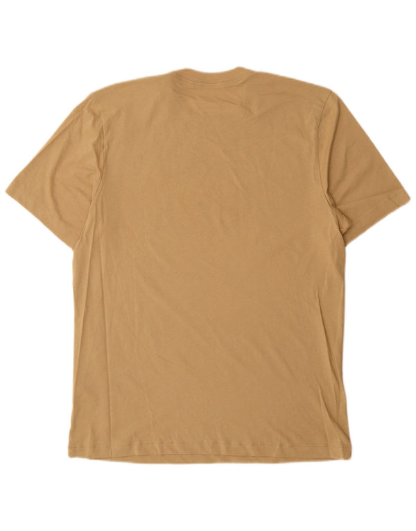 Nike Mens T-Shirt Top Medium Beige Cotton