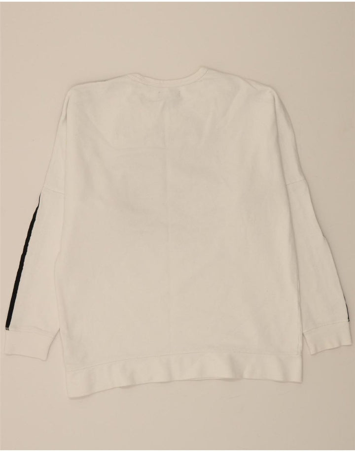 ADIDAS Mens Graphic Sweatshirt Jumper Medium White Cotton Vintage Adidas and Second-Hand Adidas from Messina Hembry 