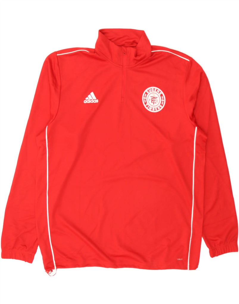 ADIDAS Mens Climalite Zip Neck Pullover Tracksuit Top XL Red Polyester Vintage Adidas and Second-Hand Adidas from Messina Hembry 