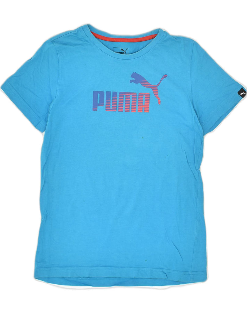 PUMA Boys Graphic T-Shirt Top 11-12 Years Blue Cotton | Vintage Puma | Thrift | Second-Hand Puma | Used Clothing | Messina Hembry 