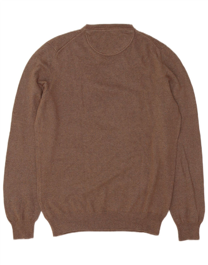 Trussardi Jeans Mens Crew Neck Jumper Sweater Medium Brown