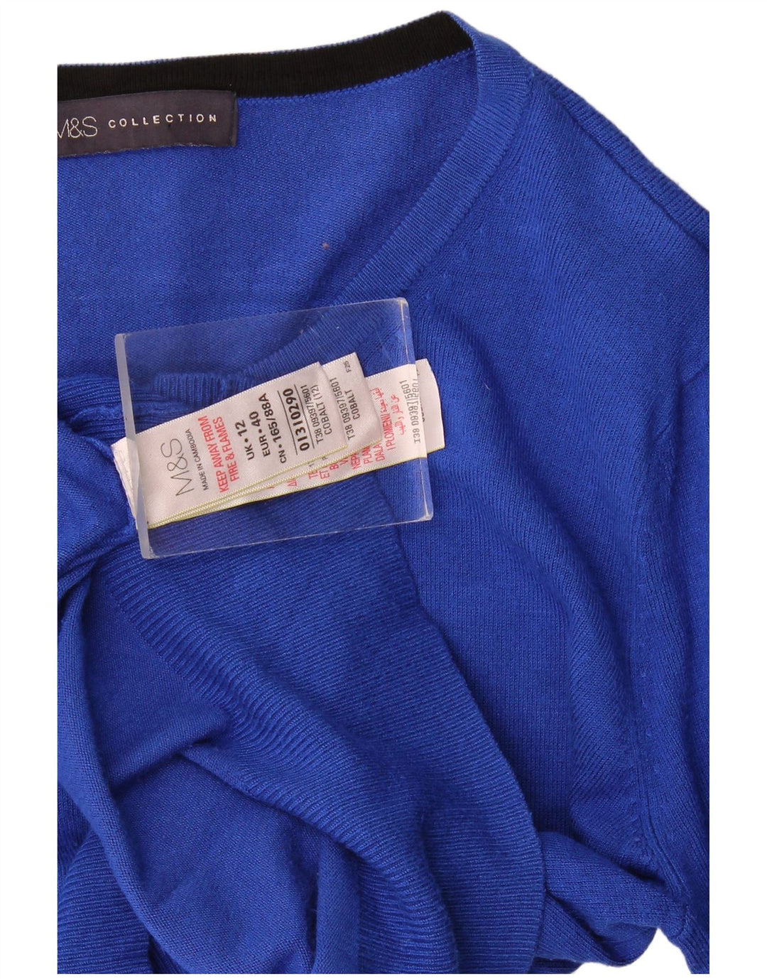 Marks & Spencer Womens Cardigan Sweater UK 12 Medium Blue Viscose
