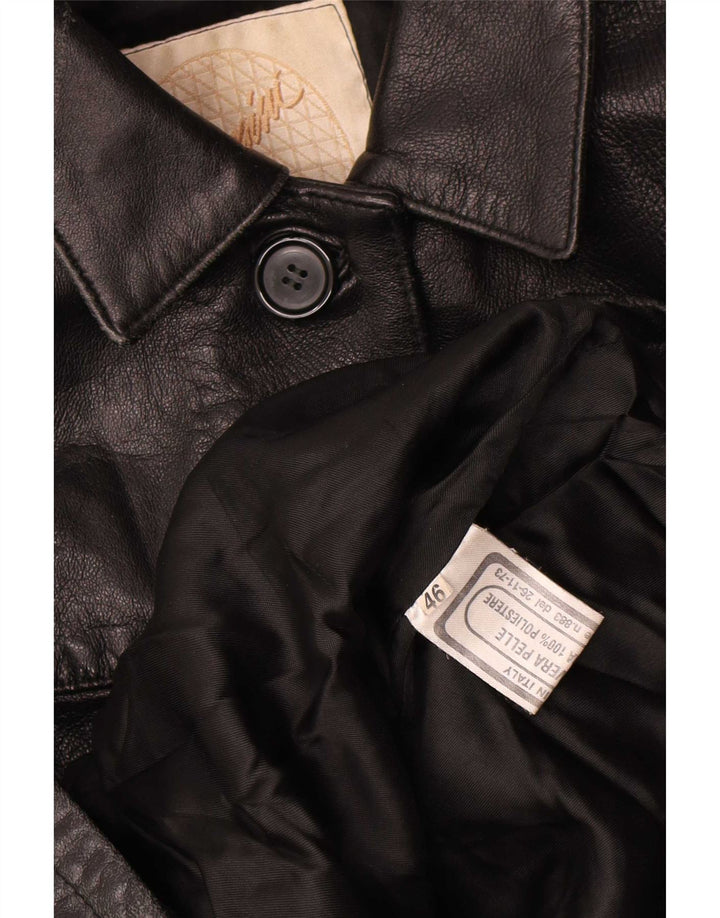 Vintage Womens Leather Jacket IT 46 Large Black