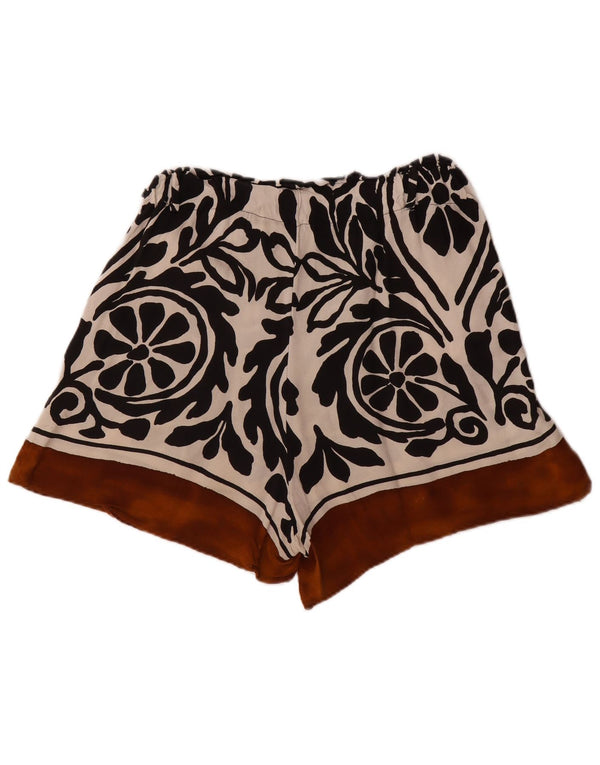 Zara Womens High Waist Casual Shorts Large W30 Black Paisley Viscose