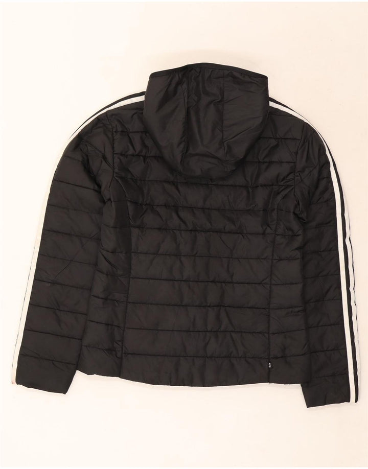 Adidas Womens Hooded Padded Jacket UK 8 Small Black Polyester