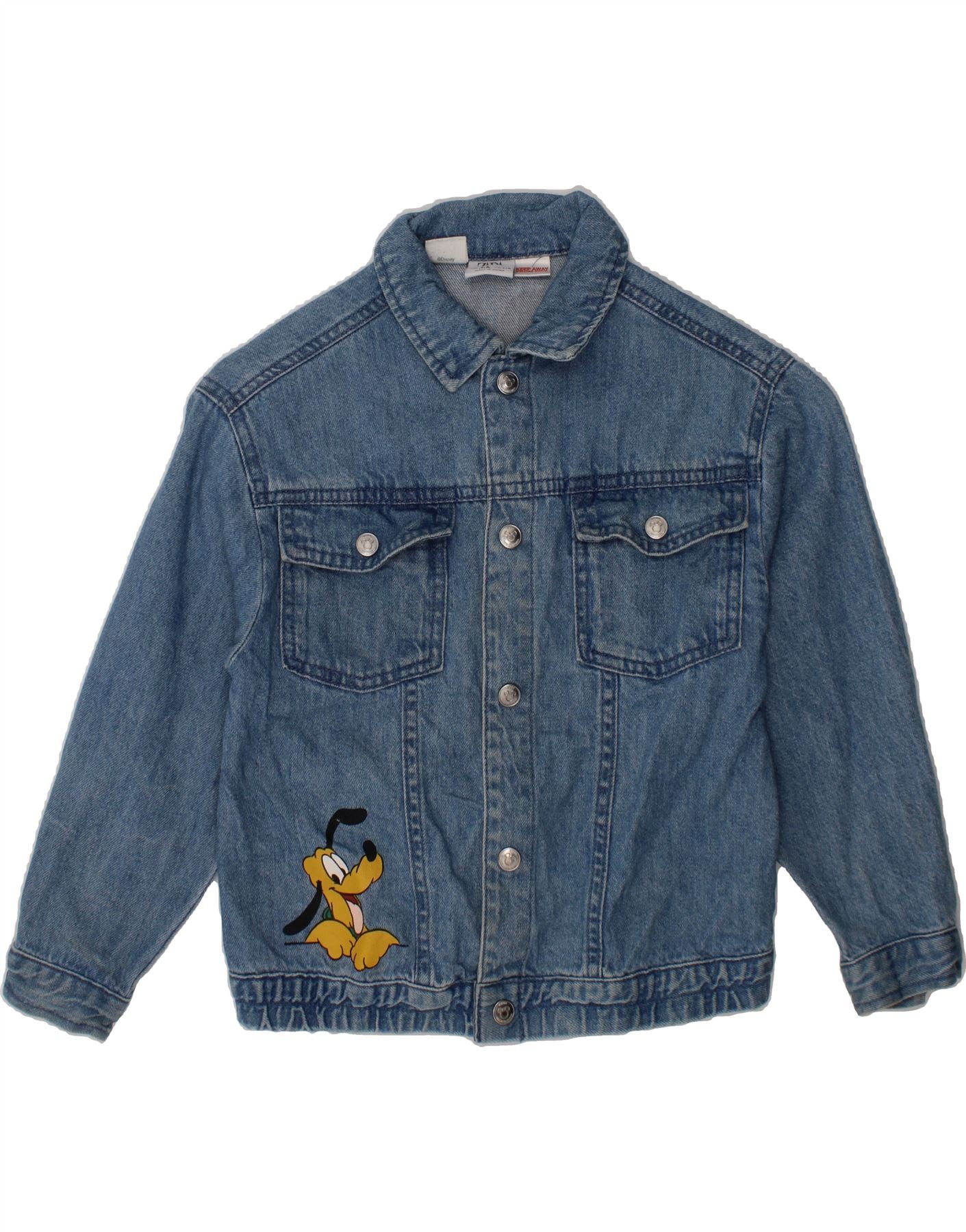 ZARA Jungen Jeansjacke mit Grafik, 4-5 Jahre, Blau Vintage