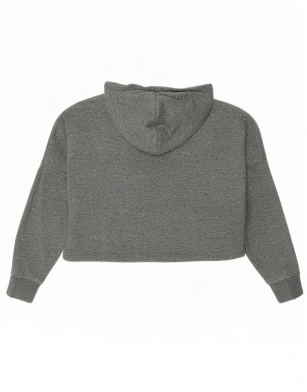 Puma Girls Oversized Graphic Crop Hoodie Jumper 11-12 Years Grey