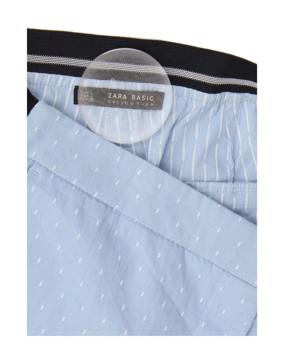 ZARA Womens Slim Chino Trousers Large W30 L28 Blue Spotted Vintage Zara and Second-Hand Zara from Messina Hembry 