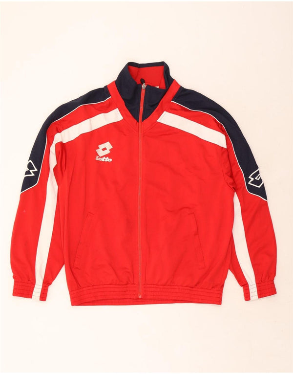 Lotto Mens Graphic Tracksuit Top Jacket UK 42/44 XL Red Colourblock